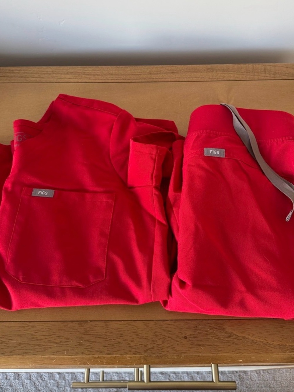 Figs XXS Catarina Top and SP Kade Cargo in Winning Red
